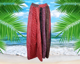 Womens Maxi Skirt, Pink Gypsy Skirt, Gujarati Patchwork Handmade Vintage Bohemian Long Skirts S/M/L