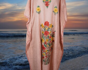 Womens Pink Kaftan Dress, Kimono Maxi Dress, Loose fit dress, Oversized dress, Kimono Beach Maxi, Butterfly Dress L-2XL, One size
