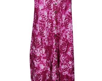 Always On the Way Easy Fit Dress Tie Dye Sleeveless Summer Beach Cover Up Tank Dresses