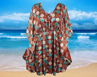 Womens Short Beach Caftan Dress, Holiday Boho Fashion Red,Blue Kaftan Dresses M-XL One Size