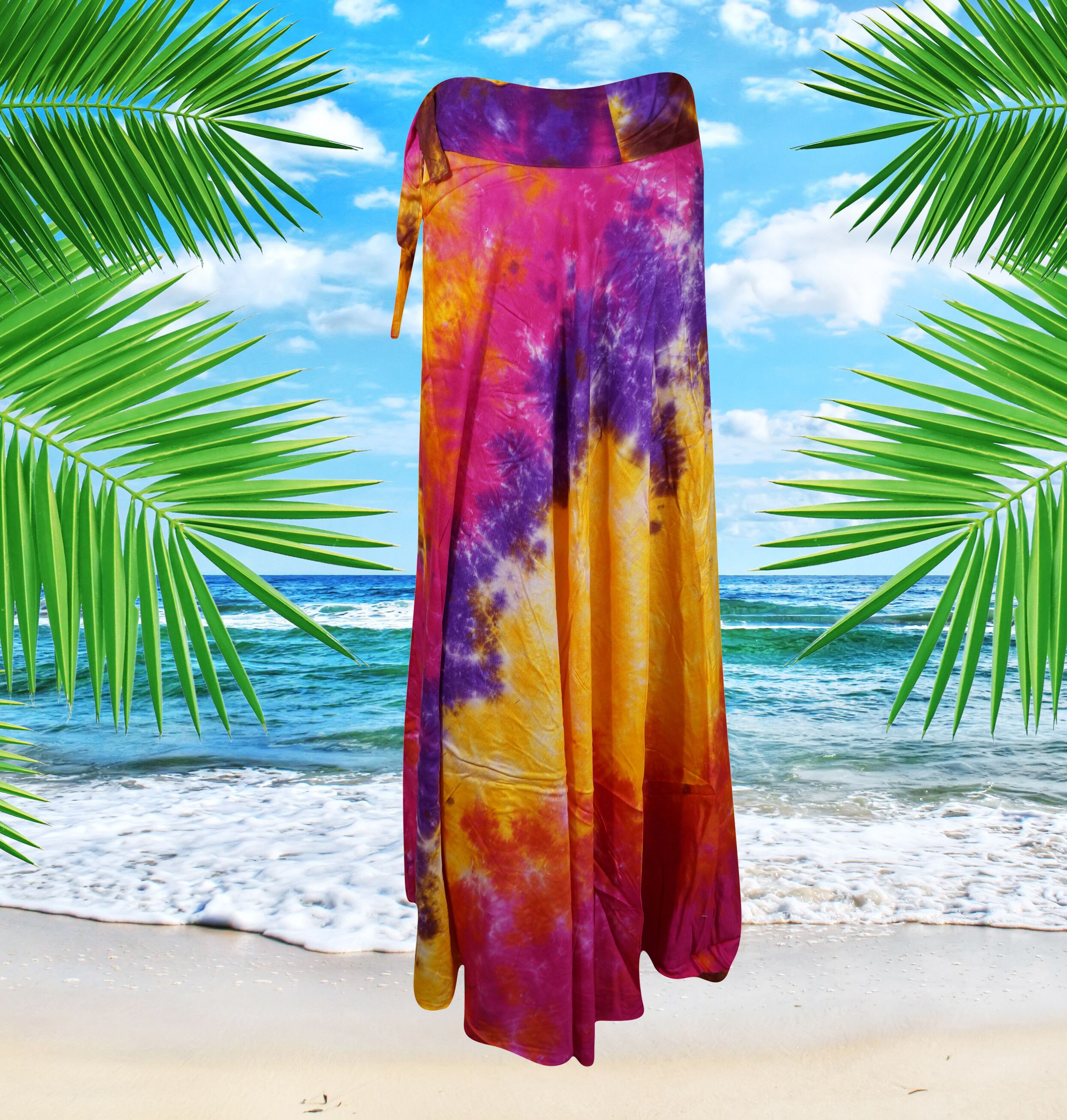 Tie Dye Rainbow Long Skirt 