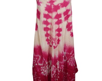 Beautiful Tie Dye Pink Sundress Groovy Summer Celebration Swing Flowy DRESS S/M