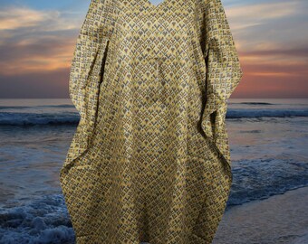 Boho Cotton Summer Kaftan Dress, Printed Midi Caftan, Beach Cover up , Handmade, Kimono Retro Stylish Caftan Dress SML