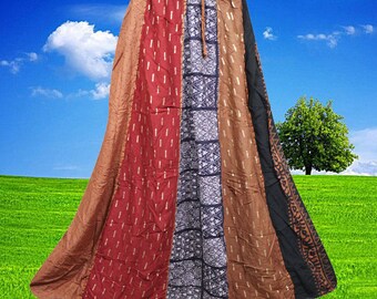 Womens Maxi Skirt, Handmade Long Patchwork Retro Flared Skirts, Retro Womens Bohemian Summer Beach Handmade Boho Skirts S/M/L