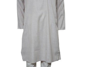 Men's Kurta Pajama Set Blue Strip print Indian Style Summer Traditional style Kurta Set L