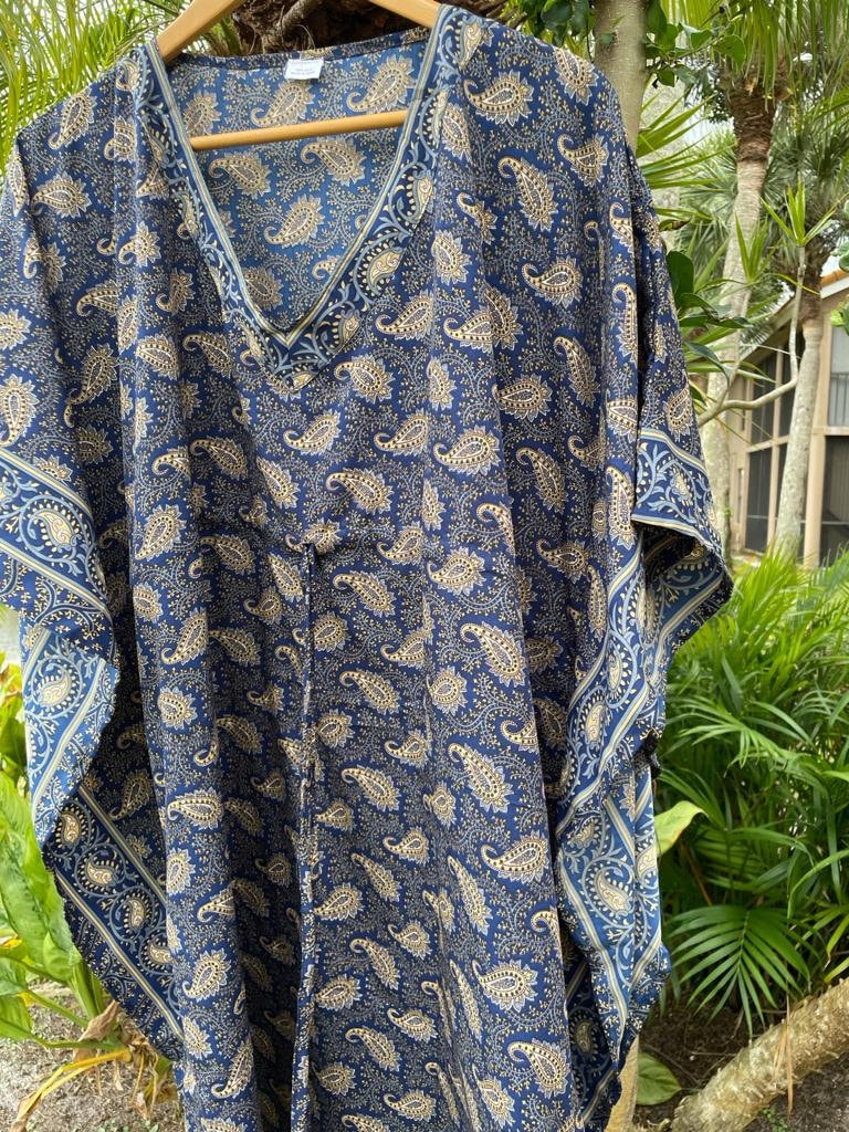 Silk Dark Blue Caftan main image 1