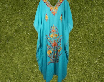 Blue Kaftan dress, Caftan, Long Maxi Dress, Oversized Evening dress, Handmade Kimono Butterfly Dress, Maternity Dress One size L-3X