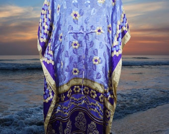 Womens Boho Maxi Kaftan, Purple Floral Caftan, Housedress, Beach Coverup, Summer Caftan, Expecting Moms, Resort, Cruise Caftan L-2X