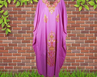 Womens Kaftan Maxi Dress, Gift, Purple Housedress, Beach Dresses, Lounger, Resort Wear, Oversize Kaftan Dresses, One Size L-3X