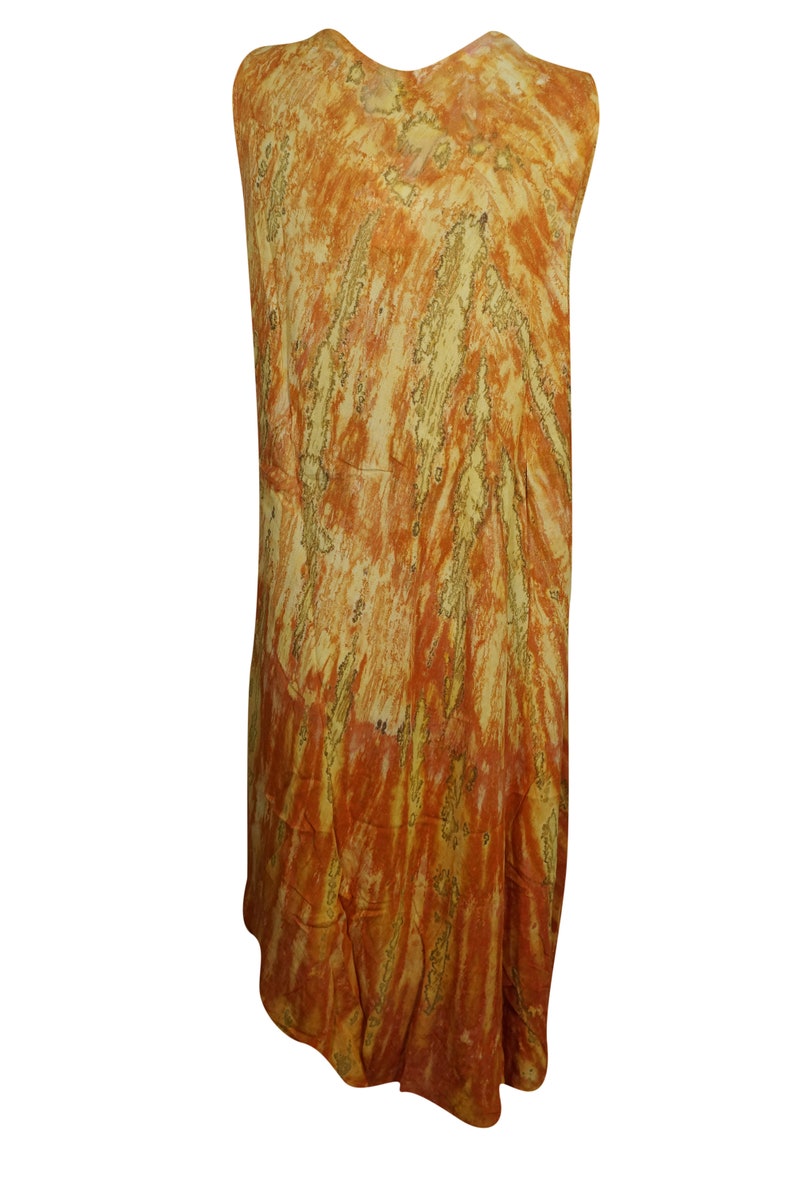 Women Sundress Umbrella Tie Dye Batik Embroidered Boho Hippy Gypsy Sleeveless Flared Tank Dress L