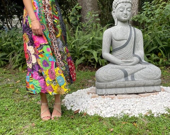 Women Maxi Skirt, Strapless Dresses Cotton Floral Printed Dress, Summer Beach skirt, Recycled Sari Dresses S/M