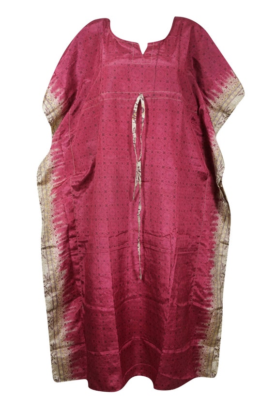 Women's Kaftan Maxi Dress Pink Printed Loose Dresses - Etsy
