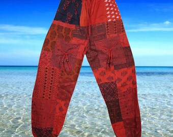 Unisex Hippie Pants, Baggy Pant, Patch Pants, Cotton, Yoga Pant, Hippie Pants, Boho Pants, Stonewashed Travel Pant S/M/L