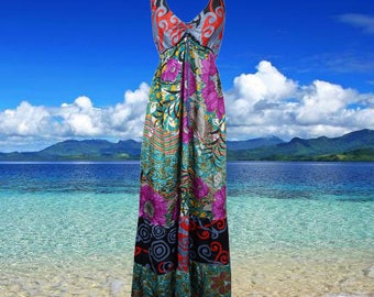 Womens Strap Sundress, Pink Recycled Silk Dress, Spaghetti Strap dress, Boho Hippy Stylish Summer Travel Dress S/M