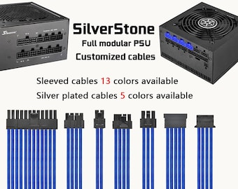 silverstone full modular psu cables customized sleeved sliverplated cables