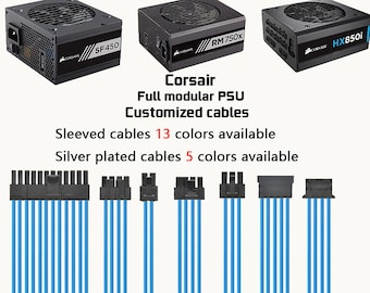 op maat gemaakte corsair volledig modulaire psu-kabels verzilverde kabels met mouwen MOD