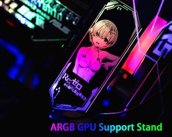 customized argb standing gpu holder support 5v 3pin sync graphics card holder support