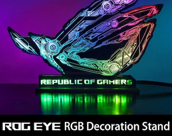 customized ROG EYE ARGB figure stand pc case decoration rgb sync aura