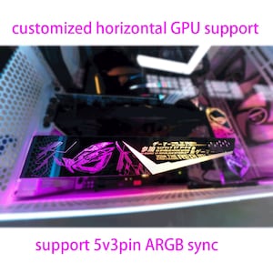 Support gpu horizontal personnalisé 5v3pin argb prenant en charge le thème ROG
