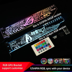 Support de support de support de carte graphique RVB 12v4pin pour décoration personnalisée de boîtier de PC de synchronisation
