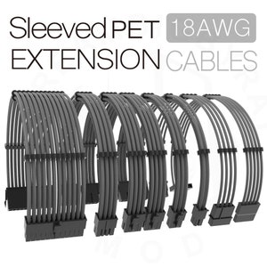30cm customized dark gray psu extension cable cord 24pin gpu cpu8pin cable cords