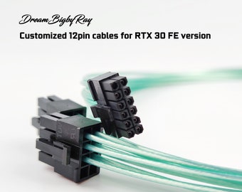 customized unsleeved sleeved silicone dual 8pin to 12pin cables for RTX 30 FE version graphics card