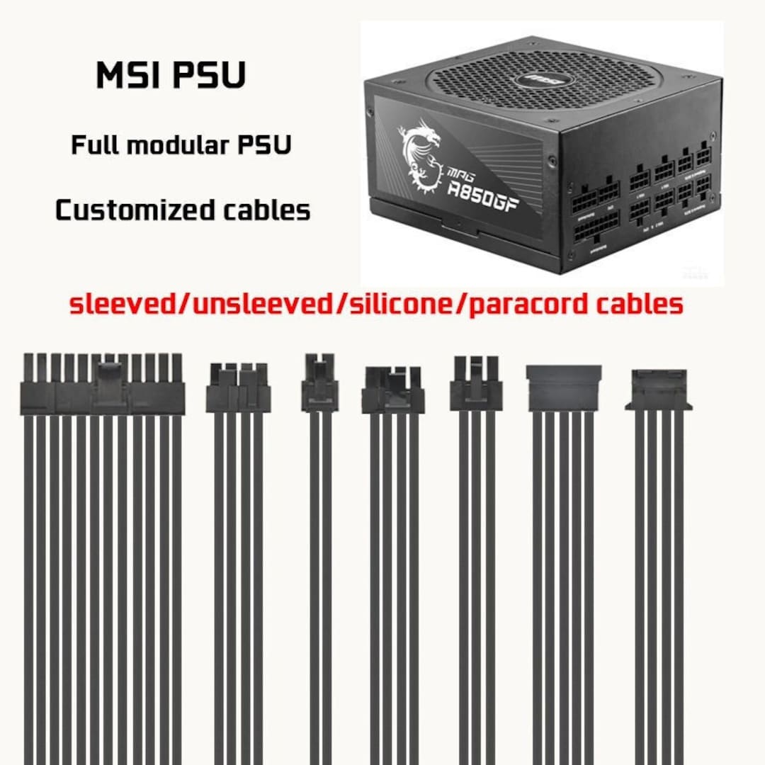Custom MSI Mpg A750GF A850GF PSU Replacement Cables Dreambigbyraymod -   Israel