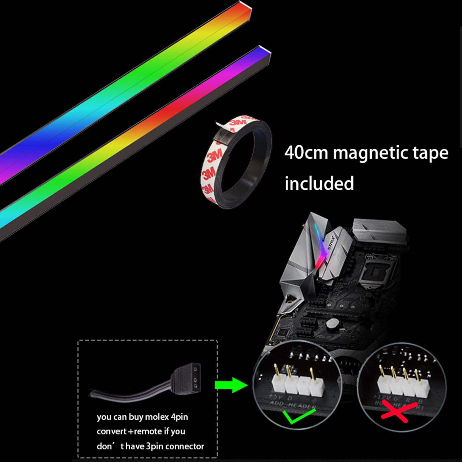 Customized Length ARGB Led Strip Computer Desktop Home Etsy