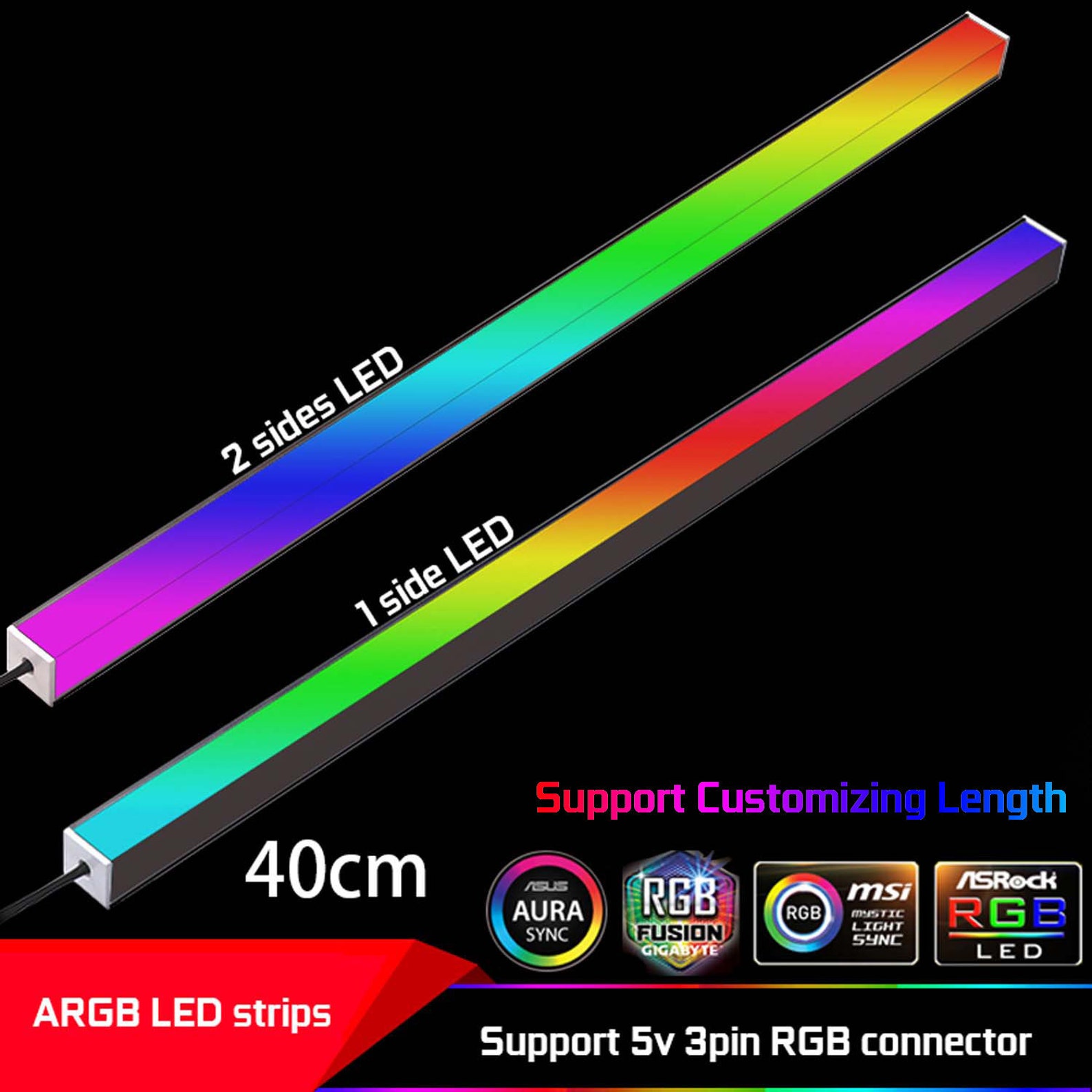 Customized length ARGB led strip computer desktop home Etsy