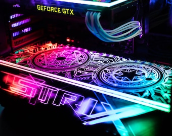 customized new version four side edge RGB gpu backplates pc case decoration panel support aura sync 5v3pin