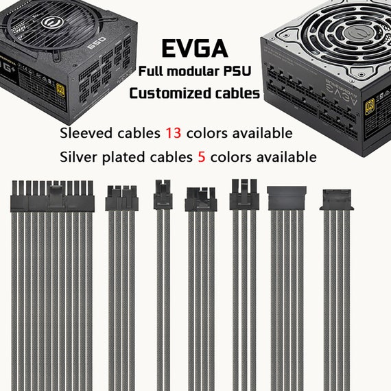 Customized EVGA Psu Full Modular Cables Sleeved Silver Plated Etsy