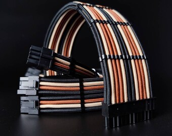 Customized Noctua Theme Paracord Extension Kit PSU Exntended