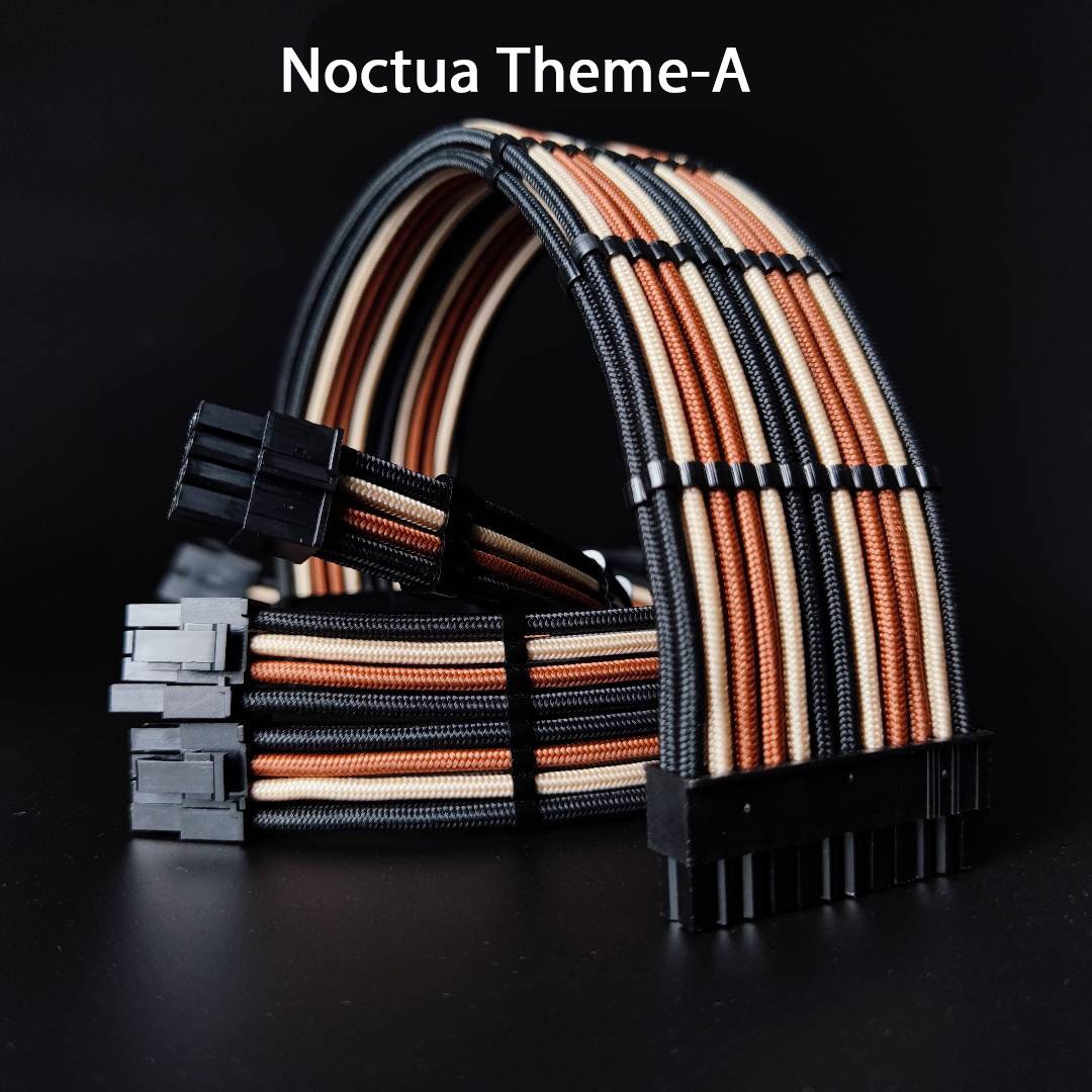 Customized Noctua Theme Paracord Extension Kit PSU Exntended