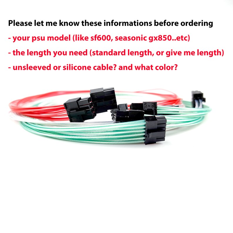 customized unsleeved sleeved silicone dual 8pin to 12pin image 6