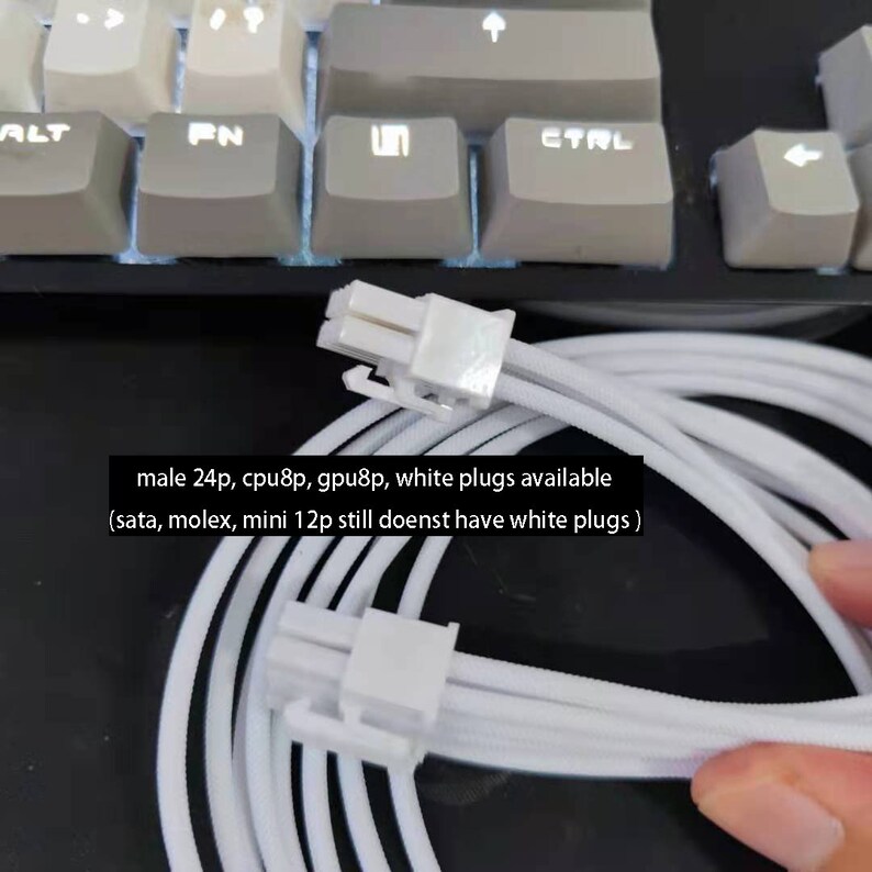 customized corsair full modular psu cables sleeved silver image 4