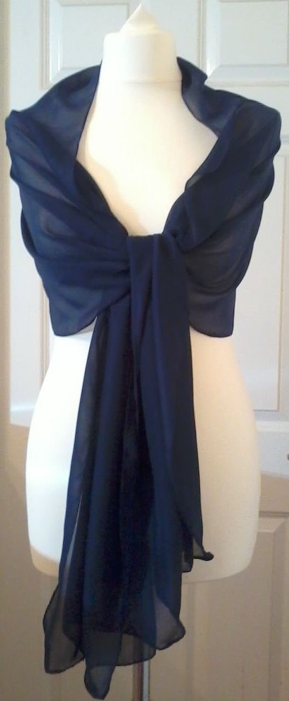 navy chiffon pashmina