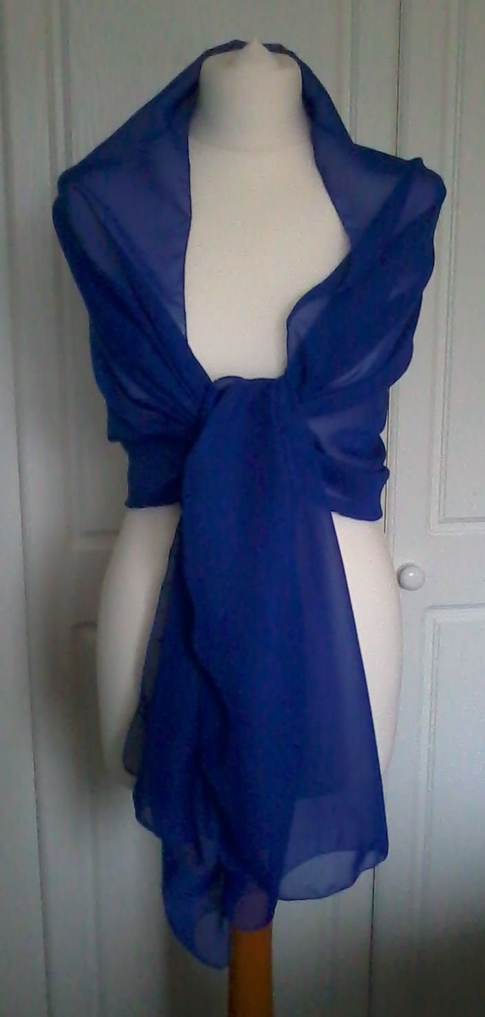 royal blue chiffon wrap