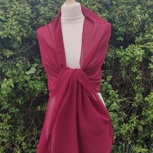 BURGUNDY, Chiffon Shawl, wrap, Dark Red, Wine Evening Wedding,Pashmina,Stole-78&quot;X26&quot; / 200cmX70cm- ( Free gift Link in description)