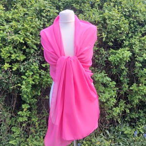 PINK HOT  Chiffon Shawl, wrap, Evening Wedding,Scarf,Pashmina,Stole -78&quot;x26&quot;- ( Free gift Link in description)