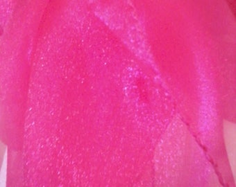 CERISE SHIMMER Wedding Organza TEXTURED Shawl,Pashmina,Wrap,Stole,Scarf-78"X26"