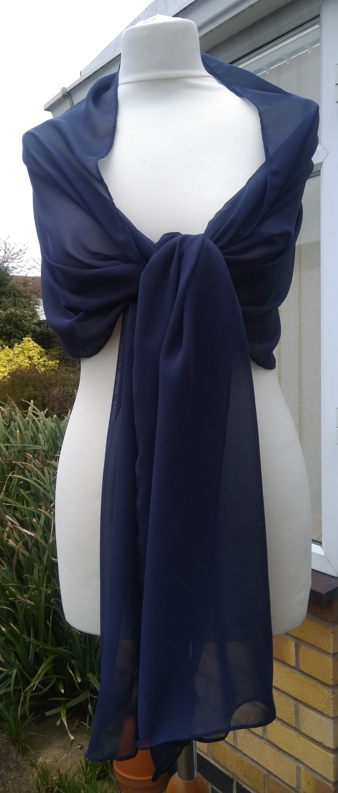 navy sheer shawl