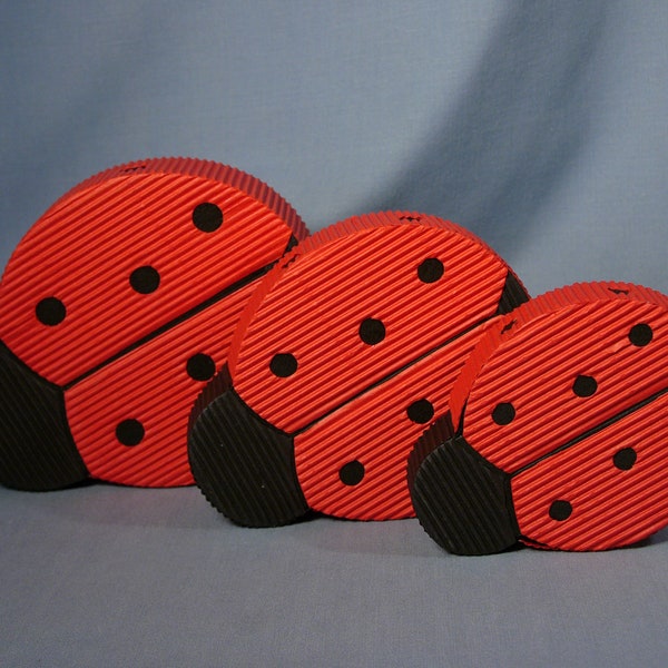 Set of 3 Ladybug Shaped Cardboard Nesting Boxes for Decor Gifts Treats Craft Projects So Cute!