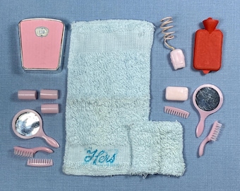 Vintage 1960s Barbie Bath Items: Scale Hot Water Bottle Razor Soap Towel - You Choose