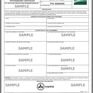 Certificat phytosanitaire