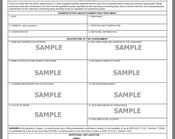 Phytosanitary Certificate