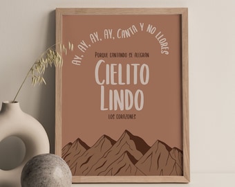 INSTANT DOWNLOAD - Cielito Lindo Peach, Latinx Art, Spanish, Latinx Prints, Kids, Nursery decor, Inspiration, Mexican Prints, Bilingual