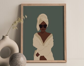 PHYSICAL PRINT - Self-Care, Wall Art, Self Love, Spa, Brown Girl, Latinx Prints, Latino, Boho Room Decor, Inspiration, Latina, Earth Tone