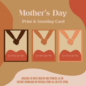 DOWNLOAD IMMEDIATO - Biglietto per la festa della mamma inglese, mamma, biglietto per la festa della mamma di Latina, biglietto per la festa della mamma nera, regalo per la festa della mamma, tonalità della pelle, marrone
