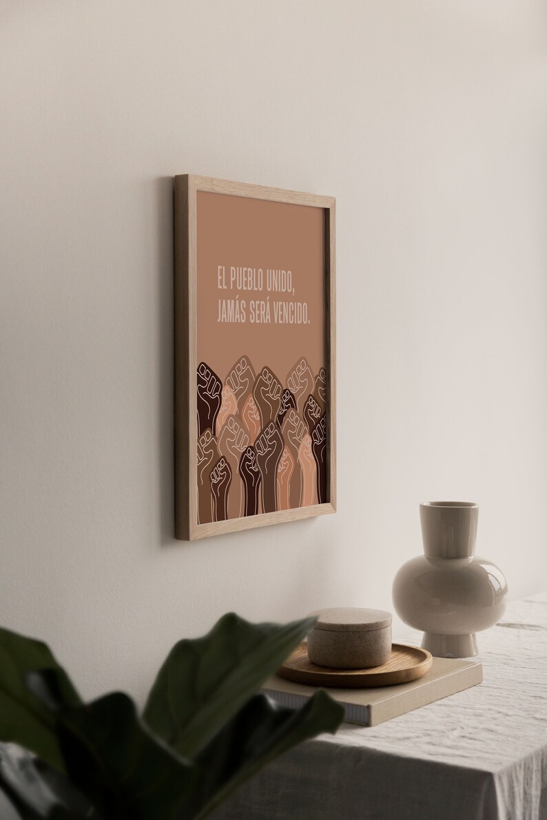 PHYSICAL PRINT El Pueblo Unido Jamas Sera Vencido Latina | Etsy