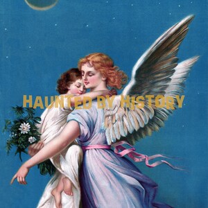 Victorian Angel of Peace Canvas Print - 1901 Vintage Art
